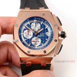 Fake Audemars Piguet Royal Oak Offshore 44mm Rose Gold Blue Dial Watch
